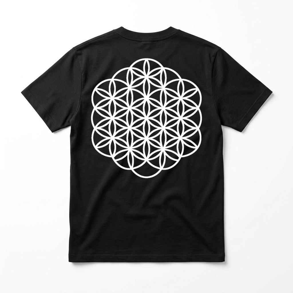 CircleTee Flower of Life - Retro con stampa grande centrata