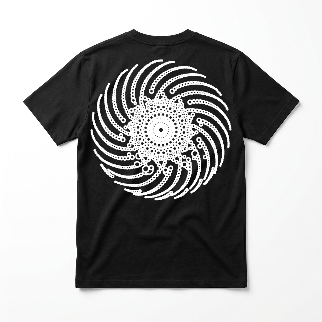 CircleTee Fibonacci Spiral - Retro con stampa grande centrata